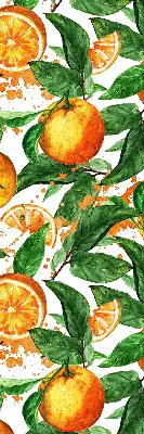 Fensterrollo für den Innenbereich mit Orangen und Blättern Motiv