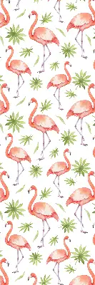 Fensterrollo für den Innenbereich mit Motiv von Flamingos und Blättern