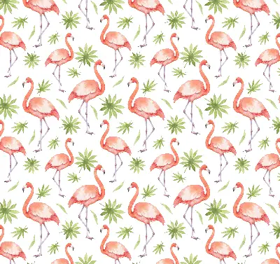 Fensterrollo für den Innenbereich mit Motiv von Flamingos und Blättern