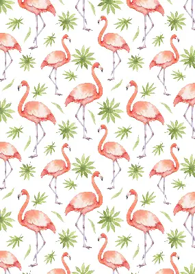 Fensterrollo für den Innenbereich mit Motiv von Flamingos und Blättern
