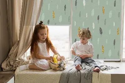 Fensterrollo für den Innenbereich mit Motiv bunter Bäume