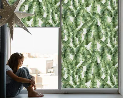 Fensterrollo für den Innenbereich mit Blättermotiv