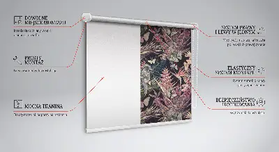 Fensterrollo mit Motiv von exotischen Pflanzen und Vögeln