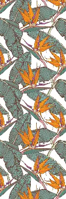 Fensterrollo innen mit Blüten und Blättern Design