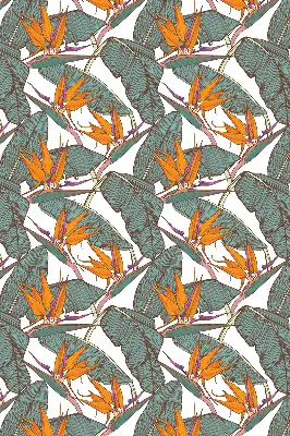 Fensterrollo innen mit Blüten und Blättern Design