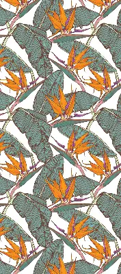 Fensterrollo innen mit Blüten und Blättern Design