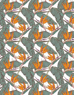 Fensterrollo innen mit Blüten und Blättern Design