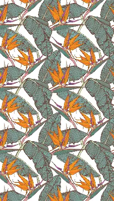 Fensterrollo innen mit Blüten und Blättern Design