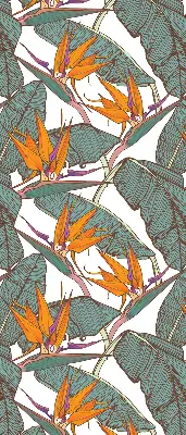 Fensterrollo innen mit Blüten und Blättern Design