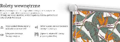 Fensterrollo innen mit Blüten und Blättern Design