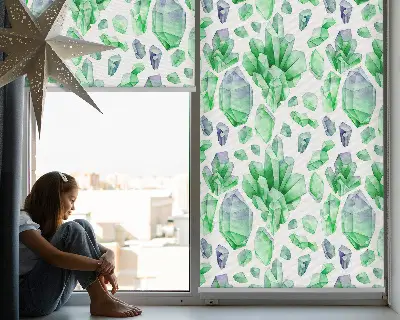 Fensterrollo für den Innenbereich in der Farbe Grüne Kristalle