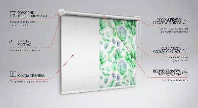Fensterrollo für den Innenbereich in der Farbe Grüne Kristalle