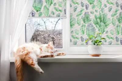 Fensterrollo für den Innenbereich in der Farbe Grüne Kristalle