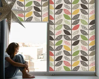 Rollo mit buntem Blättermotiv