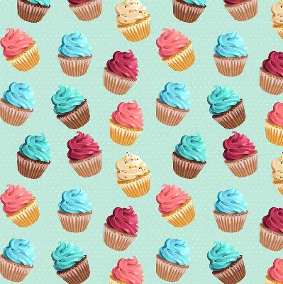 Fensterrollo mit Cupcakes Motiv
