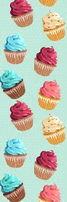 Fensterrollo mit Cupcakes Motiv