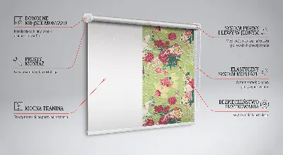 Fensterrollo mit Motiv von Reihern und Pflanzen