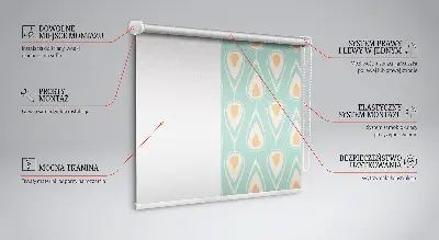 Fensterrollo für den Innenbereich mit buntem Avocadomuster