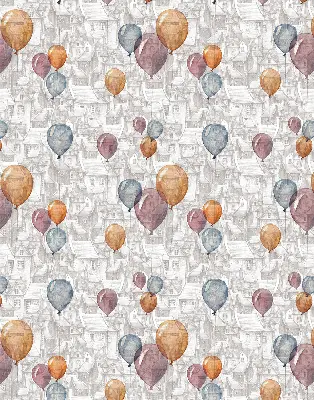 Fensterrollo mit Ballonmotiv
