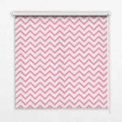 Fensterrollo innen mit horizontalem rosa Zickzackmuster