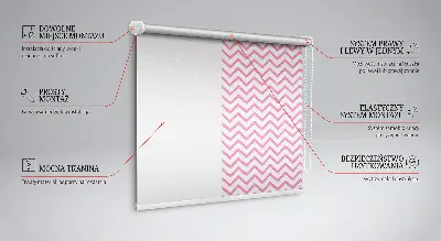Fensterrollo innen mit horizontalem rosa Zickzackmuster