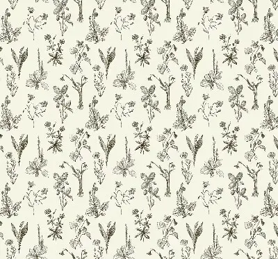 Fensterrollo mit Motiv gezeichnete Blumen