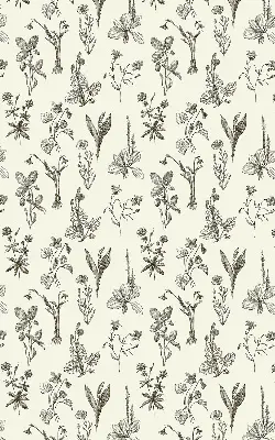 Fensterrollo mit Motiv gezeichnete Blumen