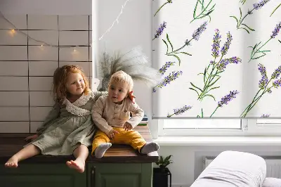 Fensterrollo für den Innenbereich im Design Lavendel