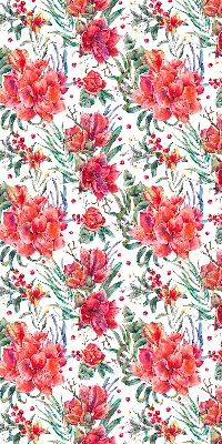 Fensterrollo mit Motiv roter Blüten