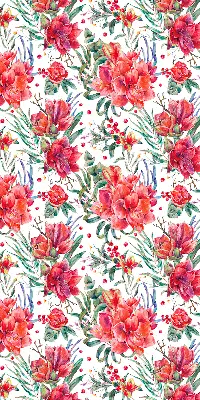 Fensterrollo mit Motiv roter Blüten