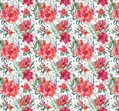 Fensterrollo mit Motiv roter Blüten