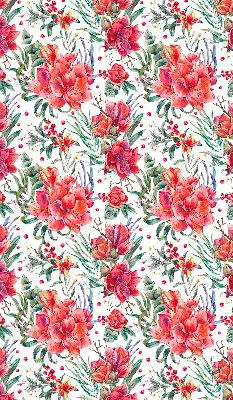Fensterrollo mit Motiv roter Blüten