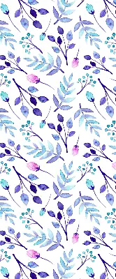 Fensterrollo mit blauem Blumenmuster