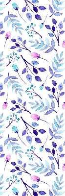 Fensterrollo mit blauem Blumenmuster