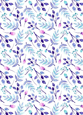 Fensterrollo mit blauem Blumenmuster