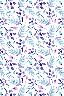 Fensterrollo mit blauem Blumenmuster