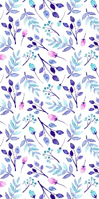 Fensterrollo mit blauem Blumenmuster