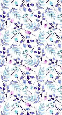 Fensterrollo mit blauem Blumenmuster