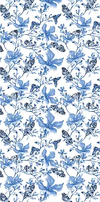 Fensterrollo innen mit blauem Schmetterlingsmotiv
