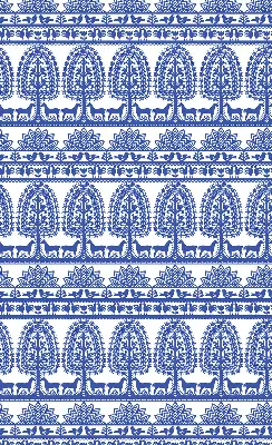 Fensterrollo für den Innenbereich mit blauem Muster