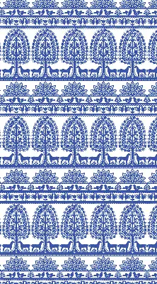 Fensterrollo für den Innenbereich mit blauem Muster
