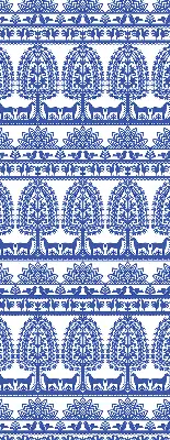 Fensterrollo für den Innenbereich mit blauem Muster