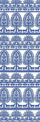 Fensterrollo für den Innenbereich mit blauem Muster