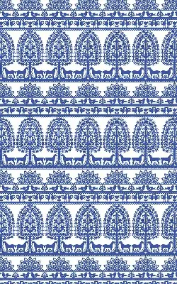Fensterrollo für den Innenbereich mit blauem Muster
