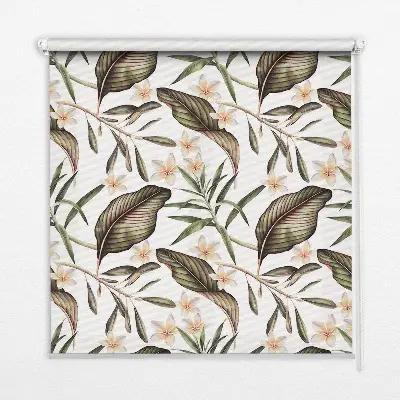 Fensterrollo mit Blumen- und Stielen-Motiv