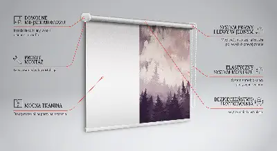 Fensterrollo für innen mit Motiv bemalte Berge