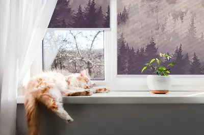 Fensterrollo für innen mit Motiv bemalte Berge