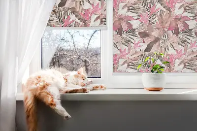 Fensterrollo mit Motiv blühender Rosen
