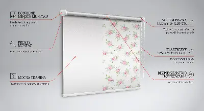 Fensterrollo für den Innenbereich mit Rosenmotiv