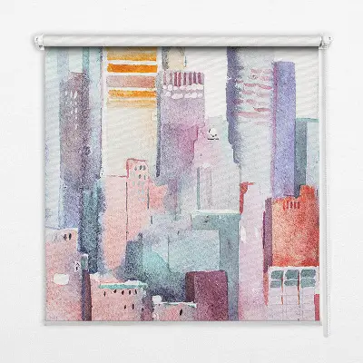 Rollo Fenster mit dem Motiv Farbenfrohe Stadt